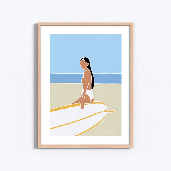Beach & longboard - Ilustración - Waves from Ceylon
